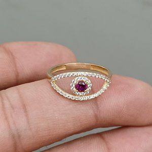 10kt solid gold ring for women size 7.5